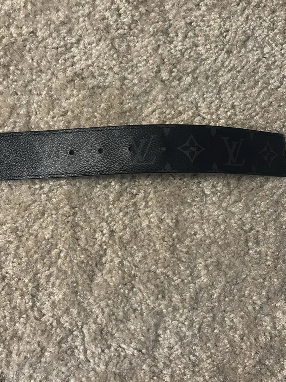 Louis Vuitton Black Monogram Canvas Belt with Silver LV Buckle